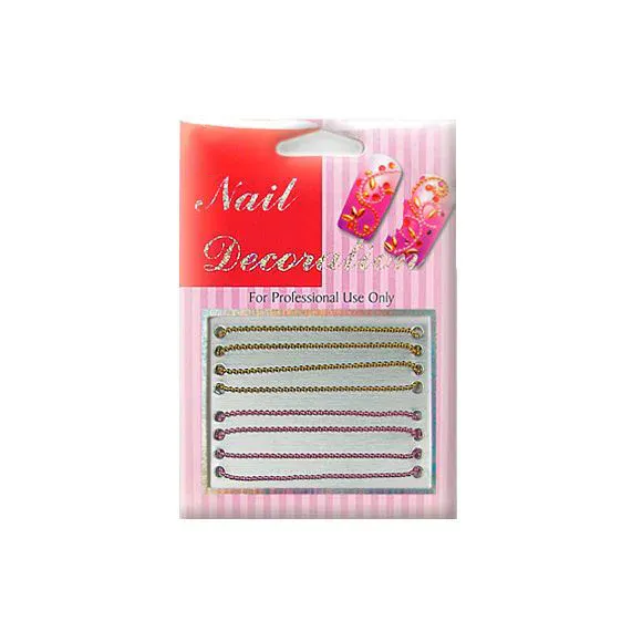 Dekorativni lančići za Nail Art NADE02 zlatno/pink 8/1 — slika 1