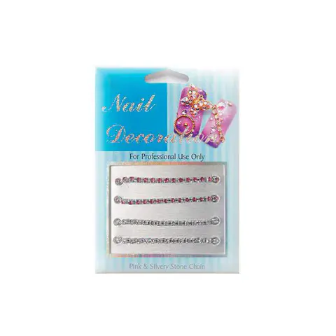 Dekorativni lančići za Nail Art NADE04 srebrno/pink 4/1