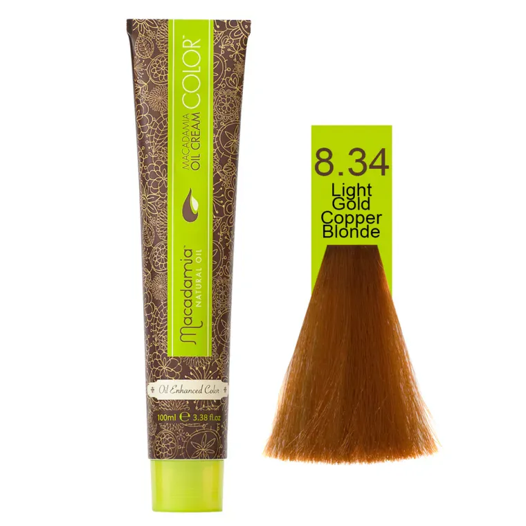 Zlatne bakarne nijanse - farba za kosu 100 ml — Svetlozlatna bakarnoplava 8.34 — slika 1