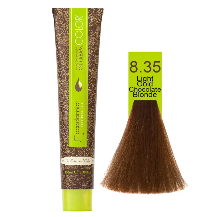 Zlatne čokoladne nijanse - farba za kosu 100 ml — Svetlozlatna čokoladna plava 8.35 — slika 1