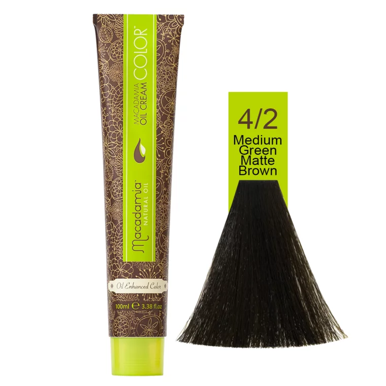 Mat nijanse - farba za kosu 100 ml — Zeleno mat braon 4/2 — slika 1