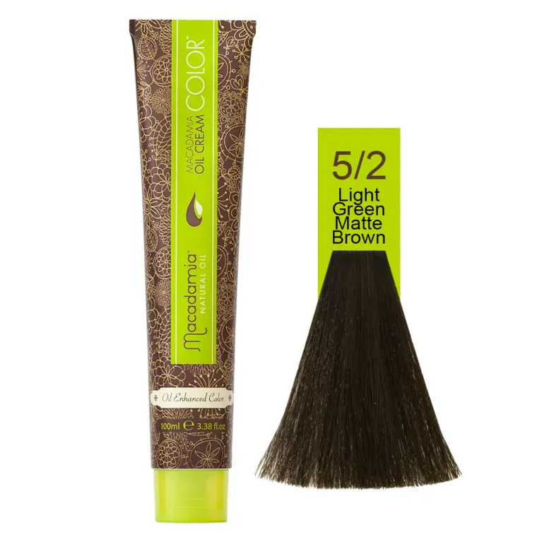Mat nijanse - farba za kosu 100 ml — Svetlozelena mat braon 5/2 — slika 1