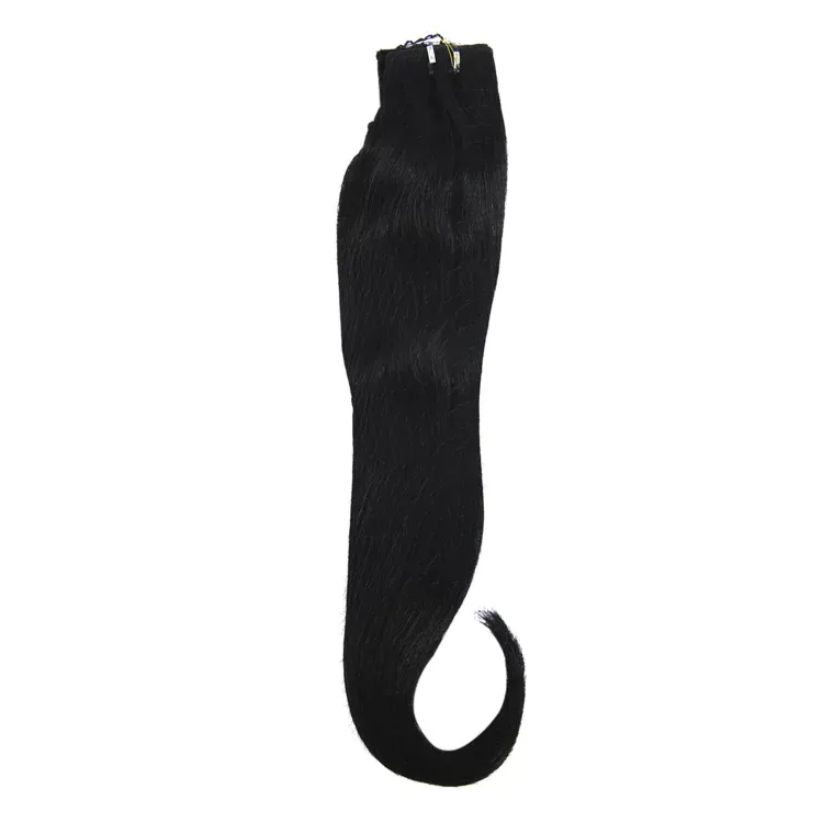 Prirodna kosa na tresi sa klipsama SHE 40-45cm — 1B Crna — slika 1