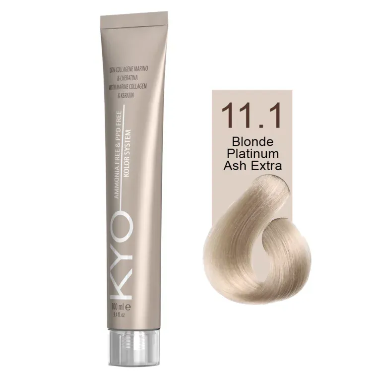 Pepeljaste nijanse - farba za kosu bez amonijaka 100 ml — Intenzivna pepeljasta platinastoplava 11.1 — slika 1