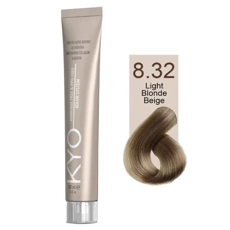 Bež nijanse - farba za kosu bez amonijaka 100 ml — Svetloplava bež nijansa 8.32 — slika 1
