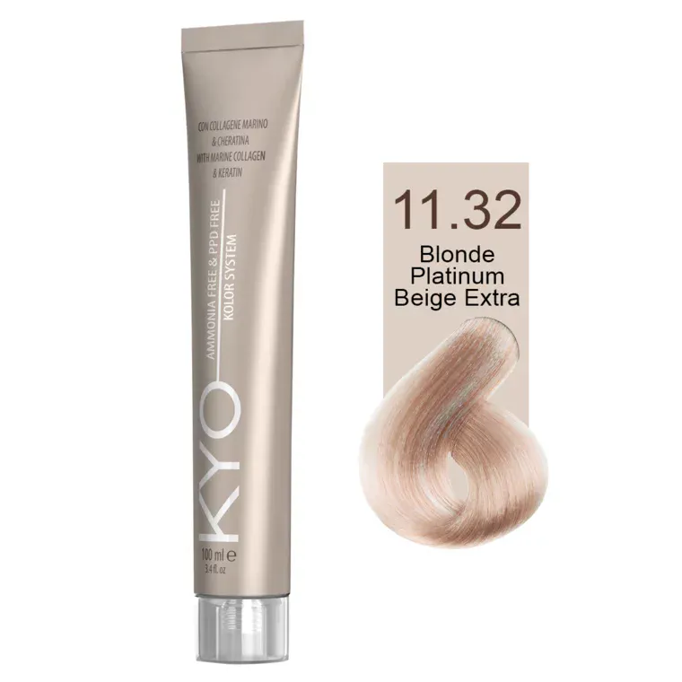 Bež nijanse - farba za kosu bez amonijaka 100 ml — Intenzivna bež platinastoplava 11.32 — slika 1