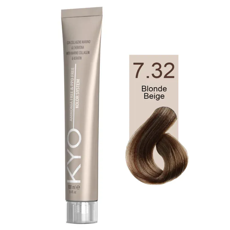 Bež nijanse - farba za kosu bez amonijaka 100 ml — Bežplava 7.32 — slika 1