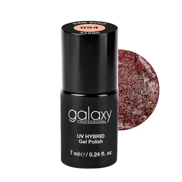 GLITTERS - trajni lak za nokte UV/LED Hybrid 7 ml — Pink Gold S094 — slika 1