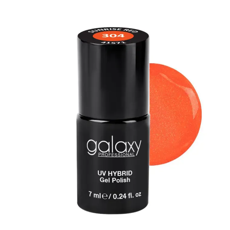 ORANGE - trajni lak za nokte UV/LED Hybrid 7 ml — Sunrise Red S304 — slika 1