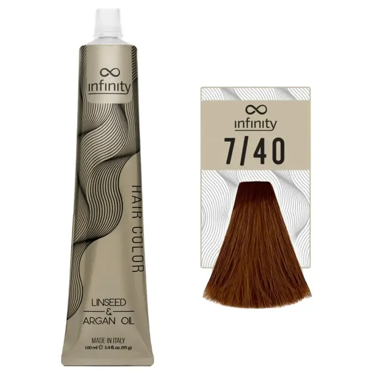 Bakarne nijanse - farba za kosu 100 ml — Intenzivno bakarna prirodna plava 7/40 — slika 1