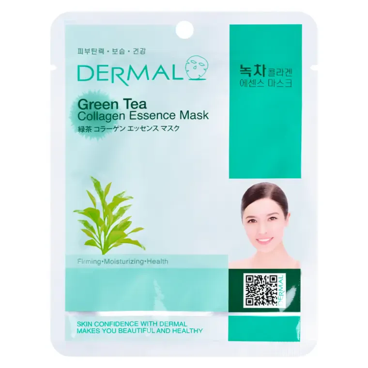 Sheet maska za lice DERMAL Collagen Essence zeleni čaj — slika 1