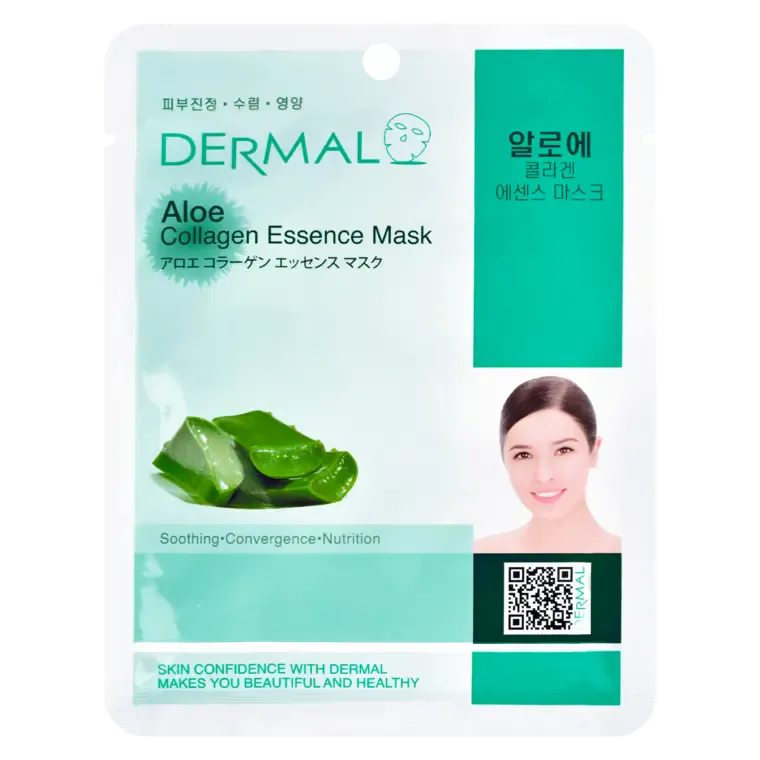 Sheet maska za lice DERMAL Collagen Essence aloja — slika 1