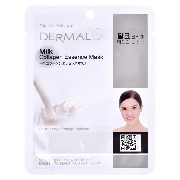 Sheet maska za lice DERMAL Collagen Essence mleko — slika 1