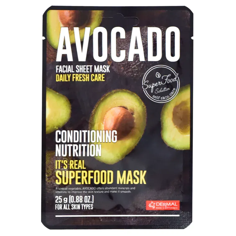 Sheet maska za lice DERMAL Superfood avokado — slika 1