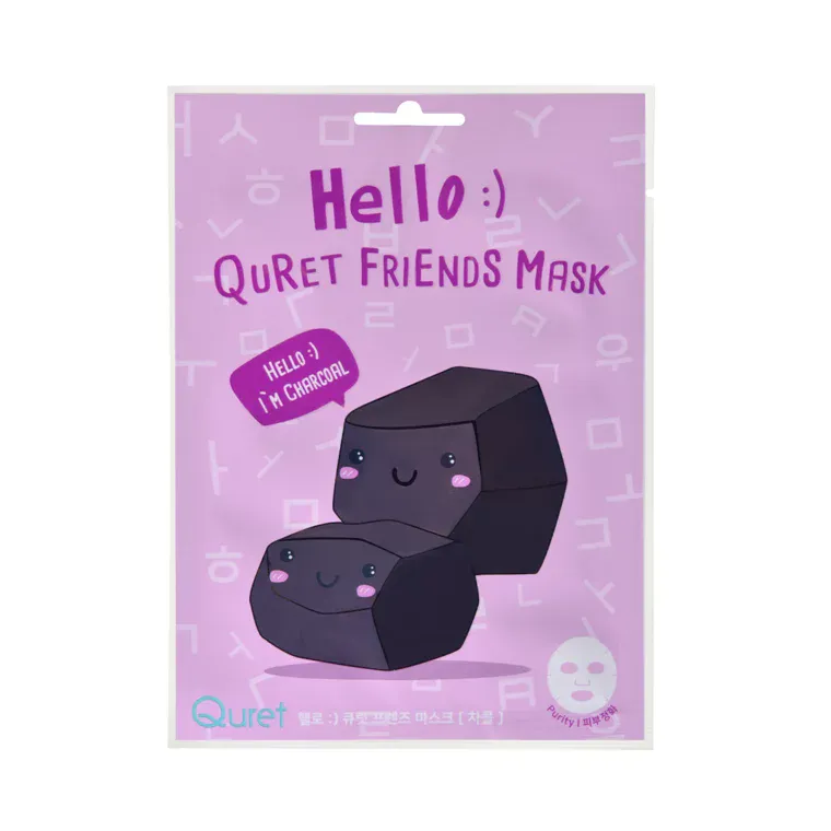 Sheet maska za lice QURET Friends aktivni ugalj — slika 1