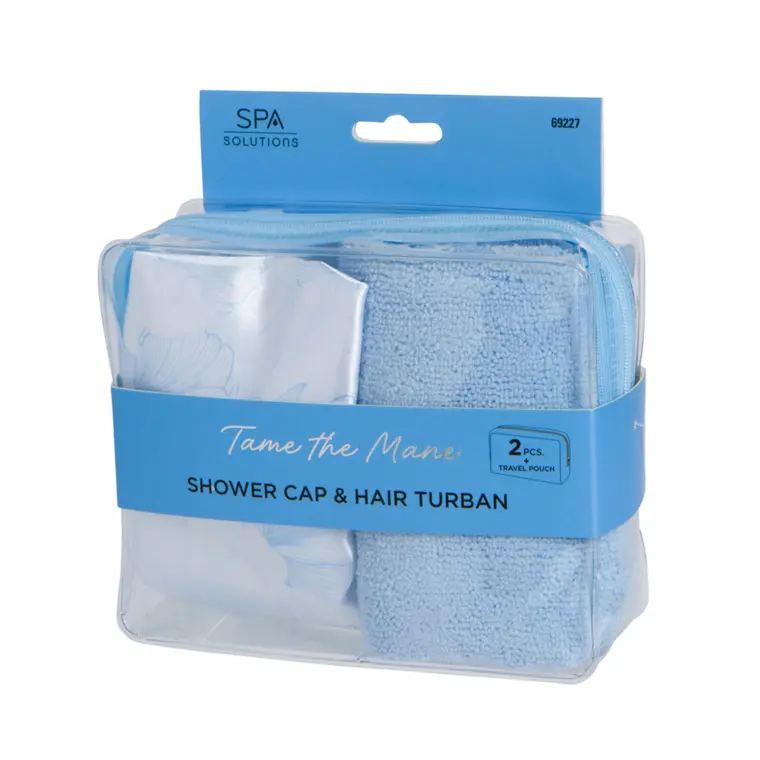 Set kapa za tuširanje i turban Blue Flower — slika 6