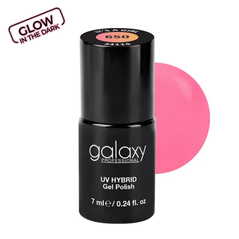 GLOW IN THE DARK - trajni lak za nokte UV/LED Hybrid 7 ml — It's a Girl S650 — slika 1
