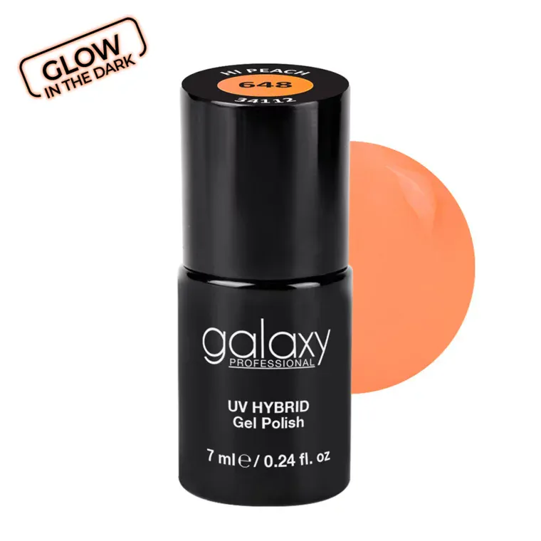 GLOW IN THE DARK - trajni lak za nokte UV/LED Hybrid 7 ml — Hi Peach S648 — slika 1