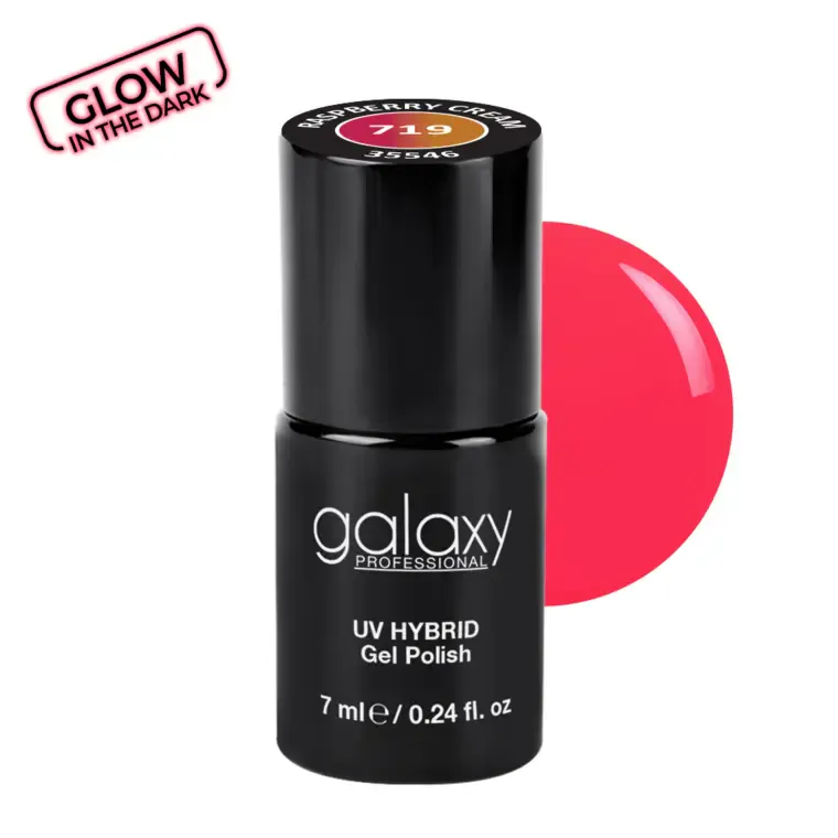 GLOW IN THE DARK - trajni lak za nokte UV/LED Hybrid 7 ml — Raspberry Cream S719 — slika 1
