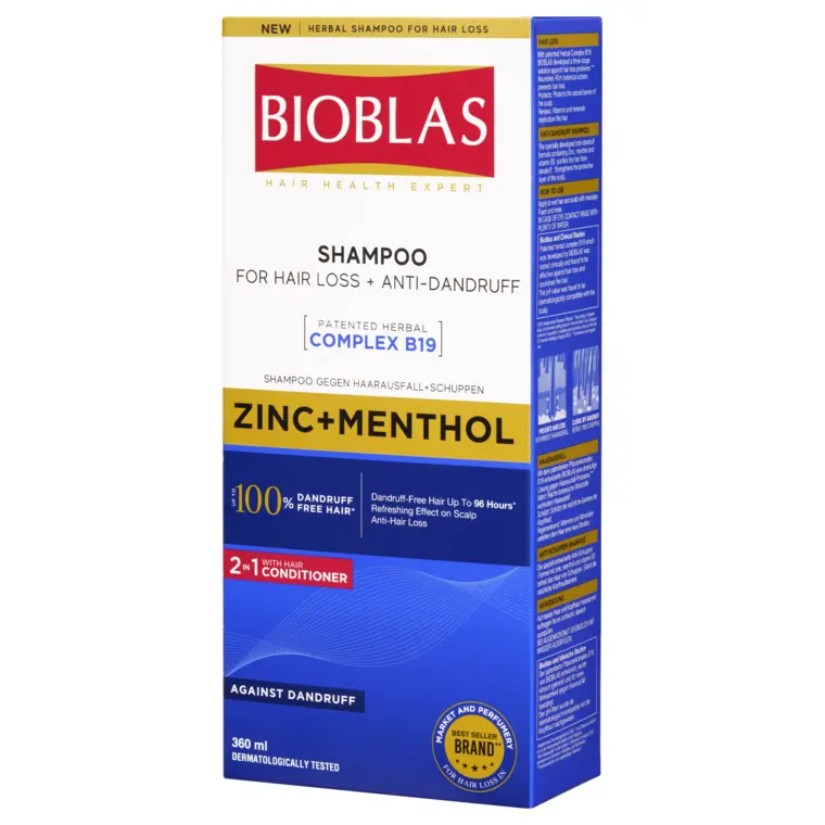 Šampon za prevenciju peruti i opadanja kose - cink i mentol 360 ml — slika 2