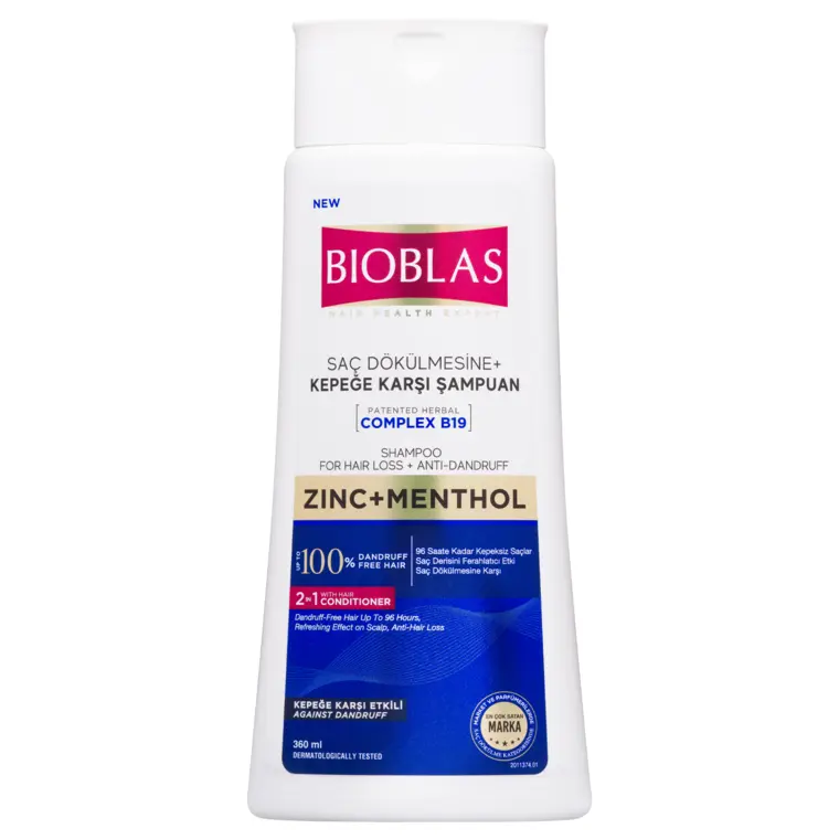 Šampon za prevenciju peruti i opadanja kose - cink i mentol 360 ml — slika 1