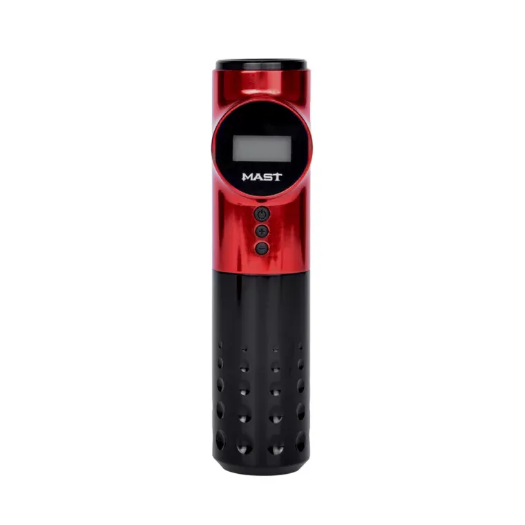LCD bežična rotaciona mašinica za tetoviranje - Archer WQP-10 — Crvena — slika 1