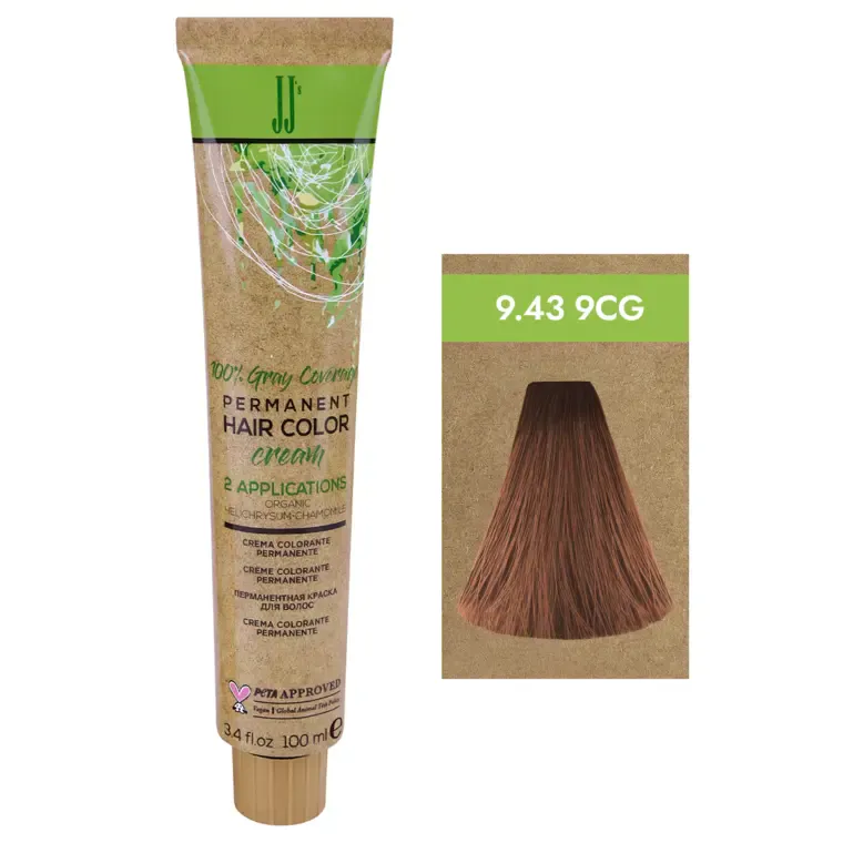 Bakarnozlatne nijanse - farba za kosu Gray Coverage 100 ml — 9.43-9CG Bakarnozlatna veoma svetloplava — slika 1