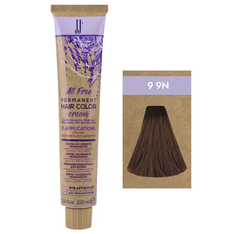 Prirodne nijanse - farba za kosu All Free 100 ml — 9-9N Veoma svetloplava — slika 1