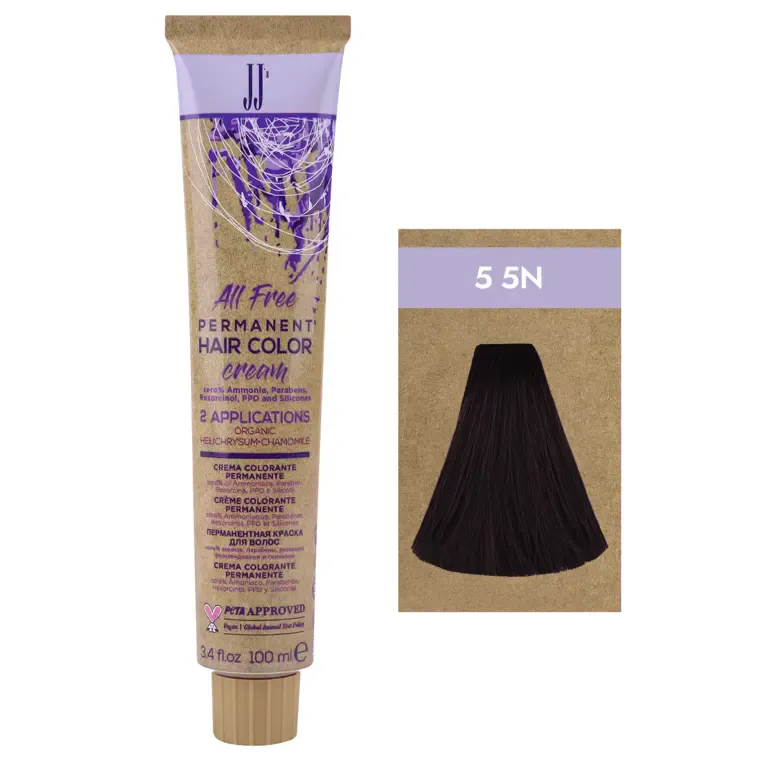 Prirodne nijanse - farba za kosu All Free 100 ml — 5-5N Svetlobraon — slika 1