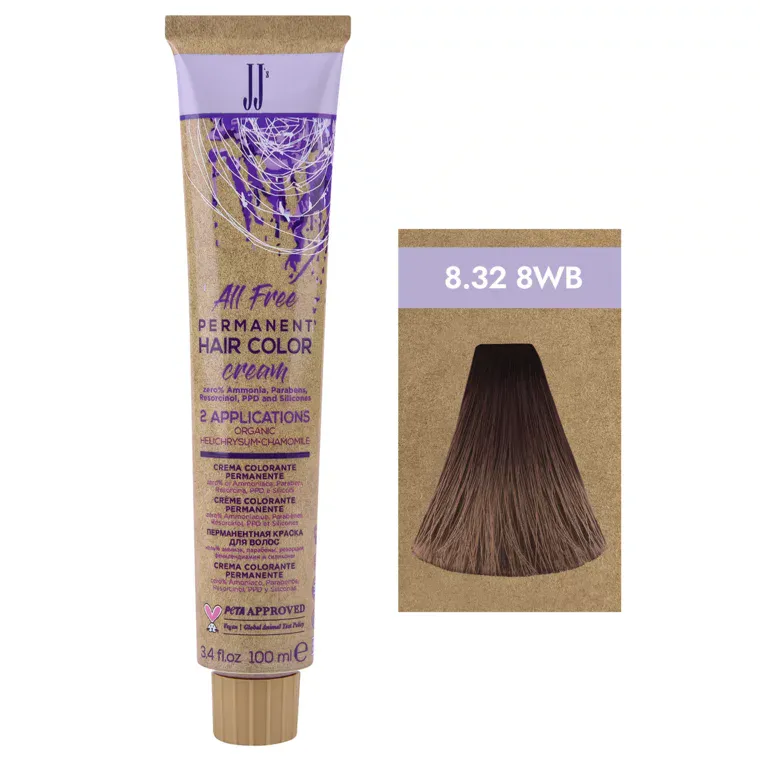 Tople bež nijanse - farba za kosu All Free 100 ml — 8.32-8WB Topla bež svetloplava — slika 1