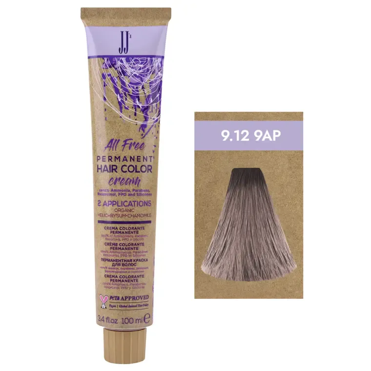 Pepeljaste biserne nijanse - farba za kosu All Free 100 ml — 9.12-9AP Pepeljasta biserna veoma svetloplava — slika 1