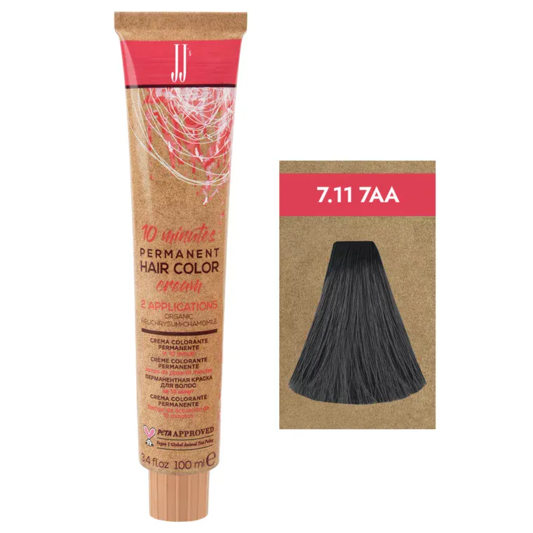 Intenzivne pepeljaste nijanse - farba za kosu 10 Minutes 100 ml — Intenzivna pepeljasta srednja plava 7.11-7AA — slika 1