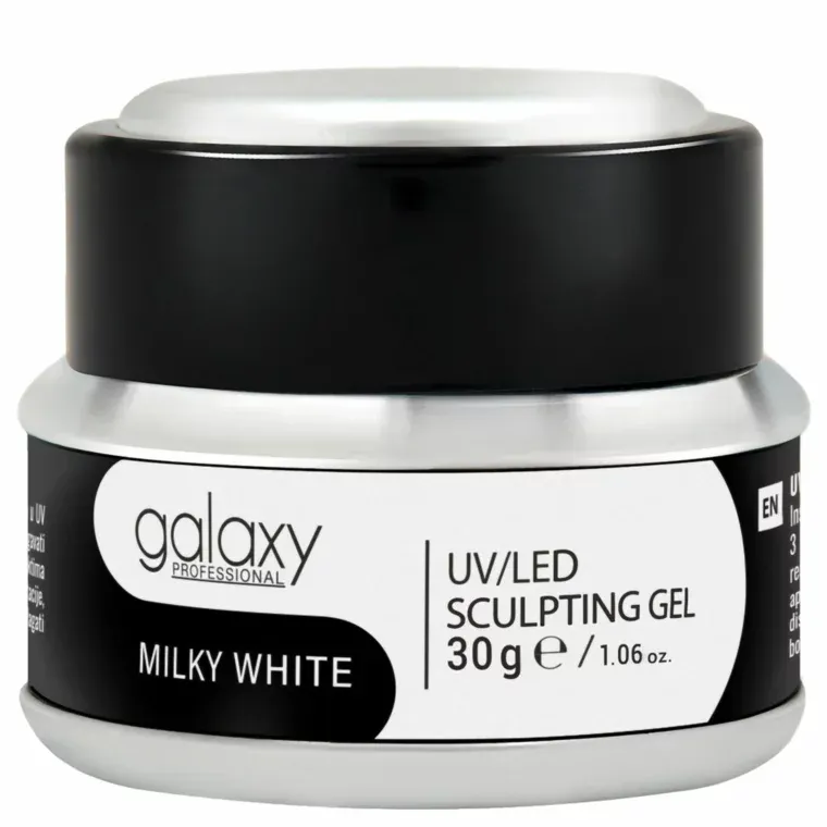 Gradivni gel za nadogradnju noktiju - UV/LED Milky White Jelly — 30 g — slika 1