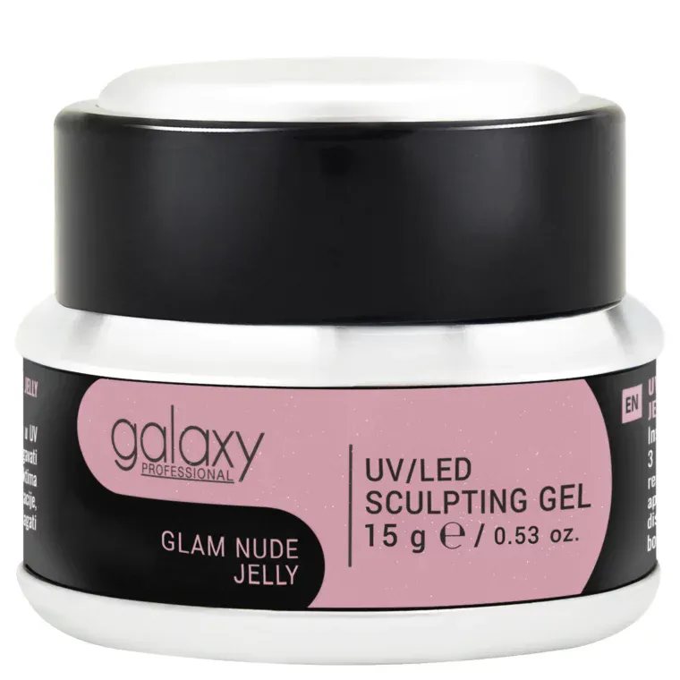 Gradivni kamuflažni gel za nadogradnju noktiju - UV/LED Glam Nude Jelly — 15 g — slika 1