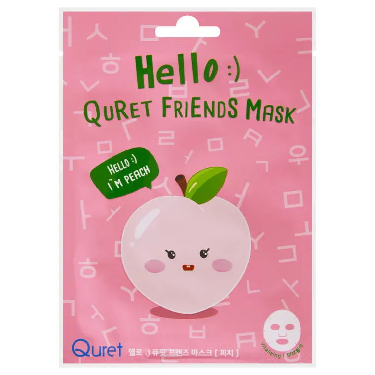 Sheet maska za lice QURET Friends breskva — slika 1