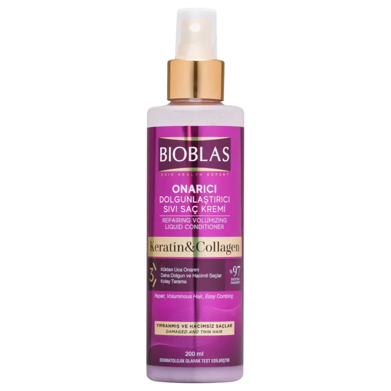 Balzam u spreju za volumen kose - kolagen i keratin 200 ml