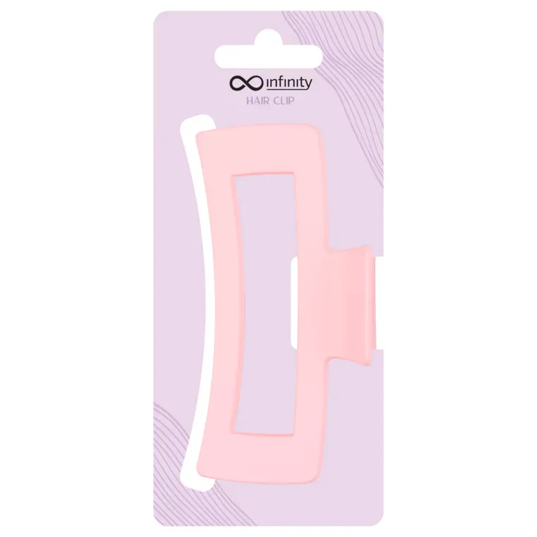 Šnala za kosu - Bold Rectangle — Svetloroze — slika 1