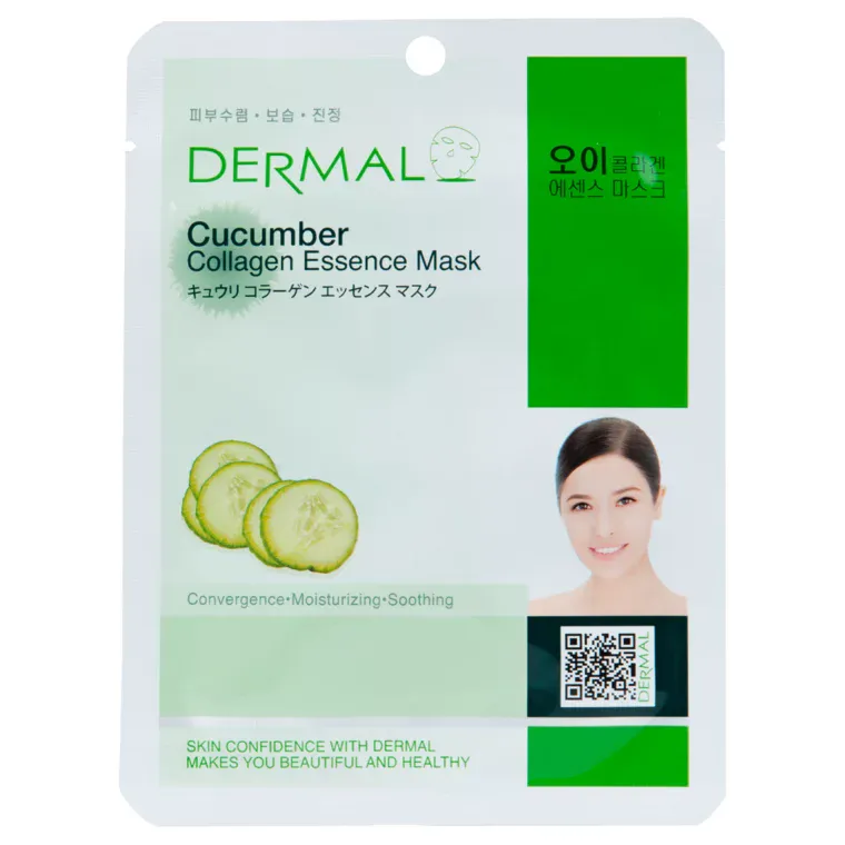 Sheet maska za lice DERMAL Collagen Essence krastavac — slika 1