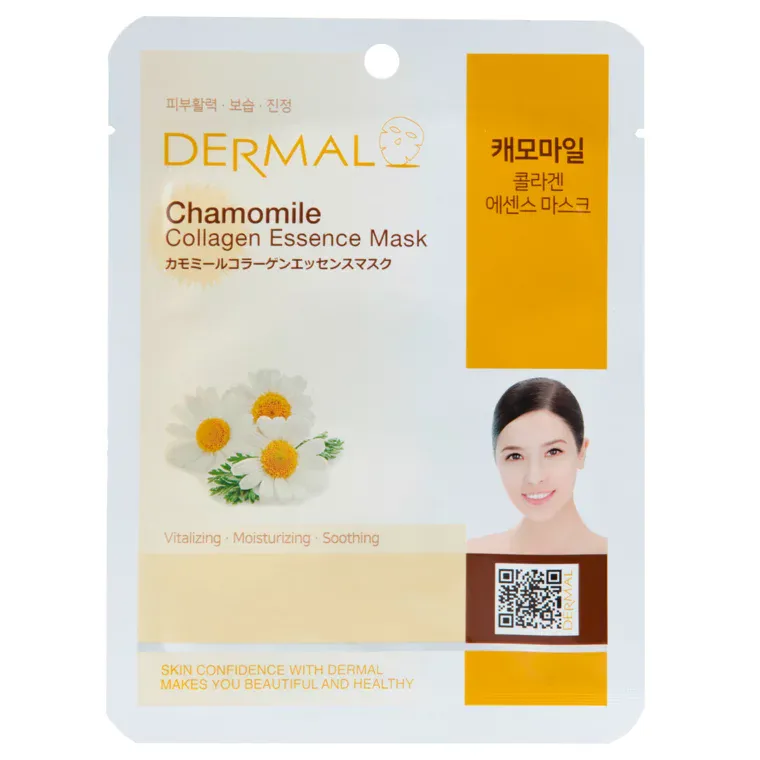 Sheet maska za lice DERMAL Collagen Essence kamilica — slika 1