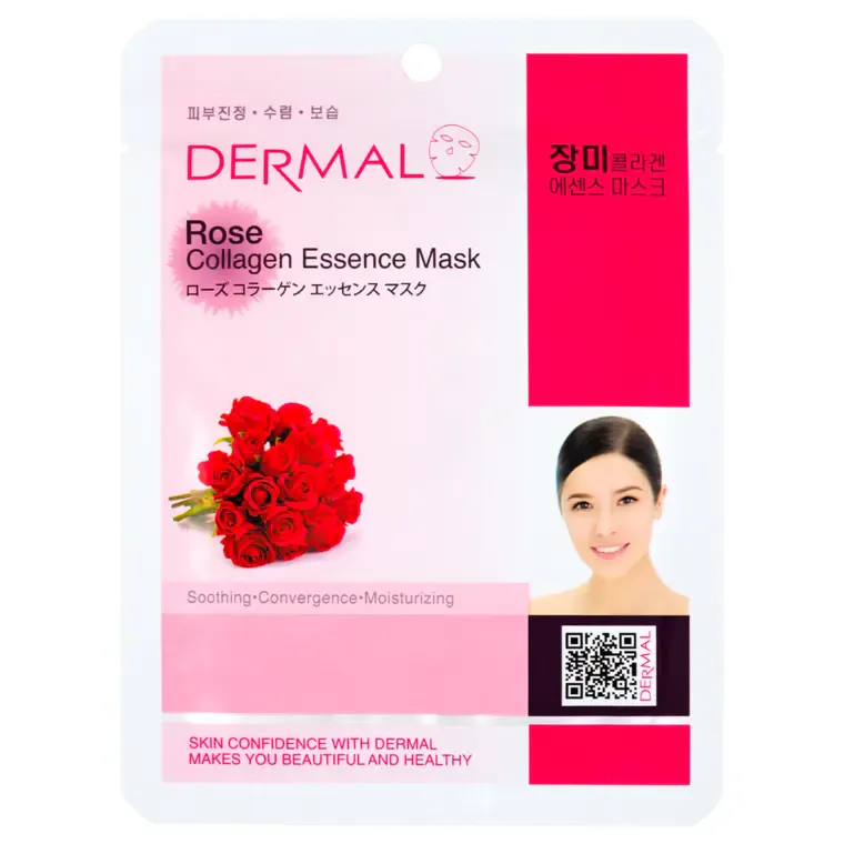 Sheet maska za lice DERMAL Collagen Essence ruža — slika 1