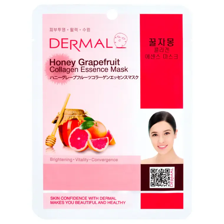 Sheet maska za lice DERMAL Collagen Essence med i grejpfrut — slika 1