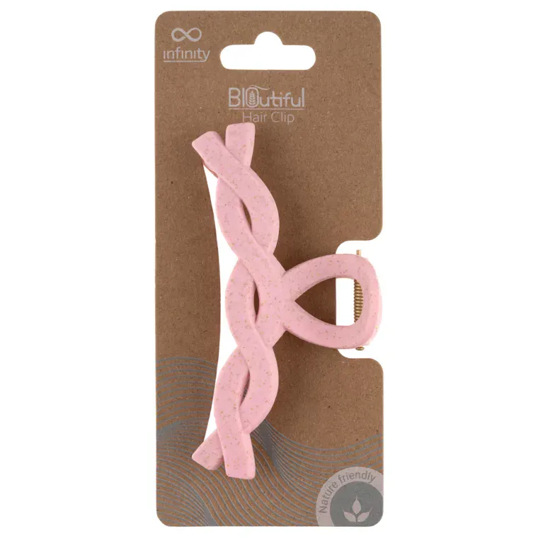 Šnala za kosu - Braided Loop — Svetloroze — slika 1