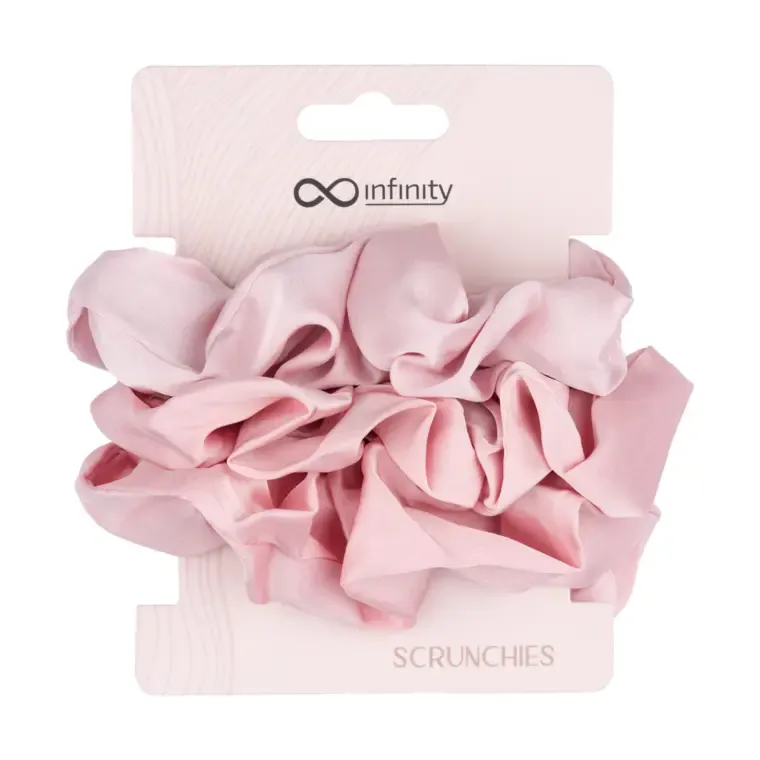 Skranči satenske gumice za kosu 3/1 — Roze — slika 1