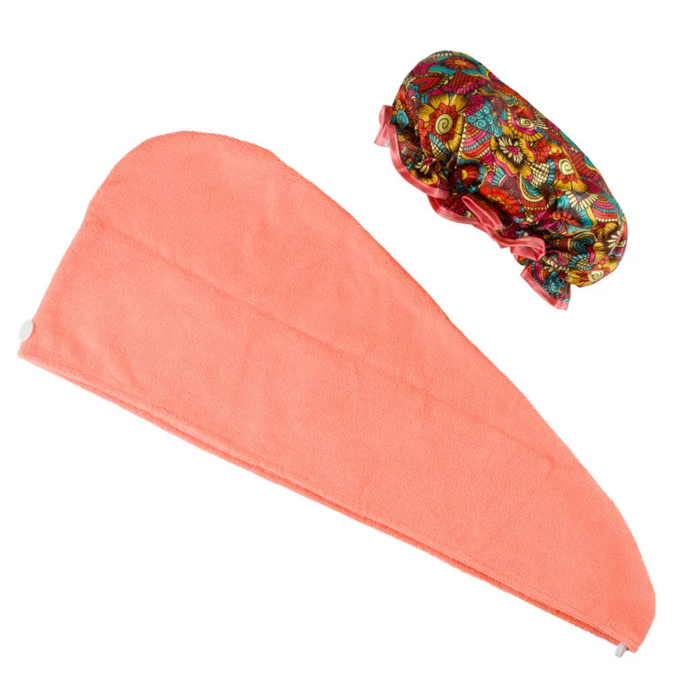 Set kapa za tuširanje i turban Flower Power — slika 2