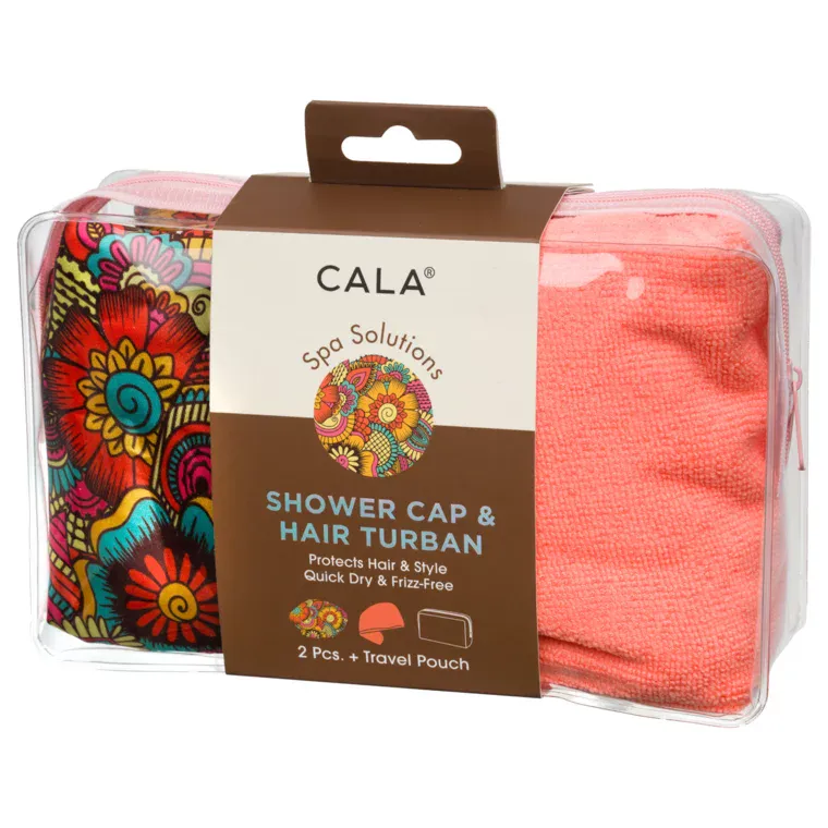 Set kapa za tuširanje i turban Flower Power — slika 1