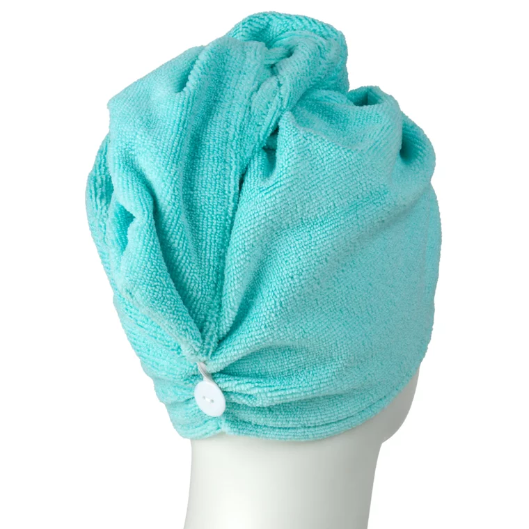 Set kapa za tuširanje i turban Turquoise Abstract — slika 4