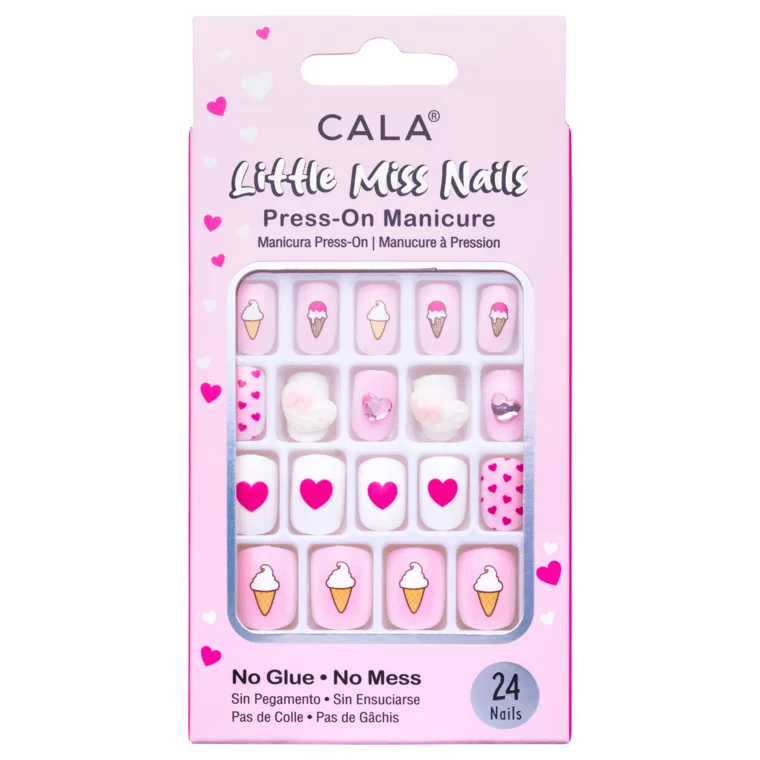 Press on tipse - Light Pink & White