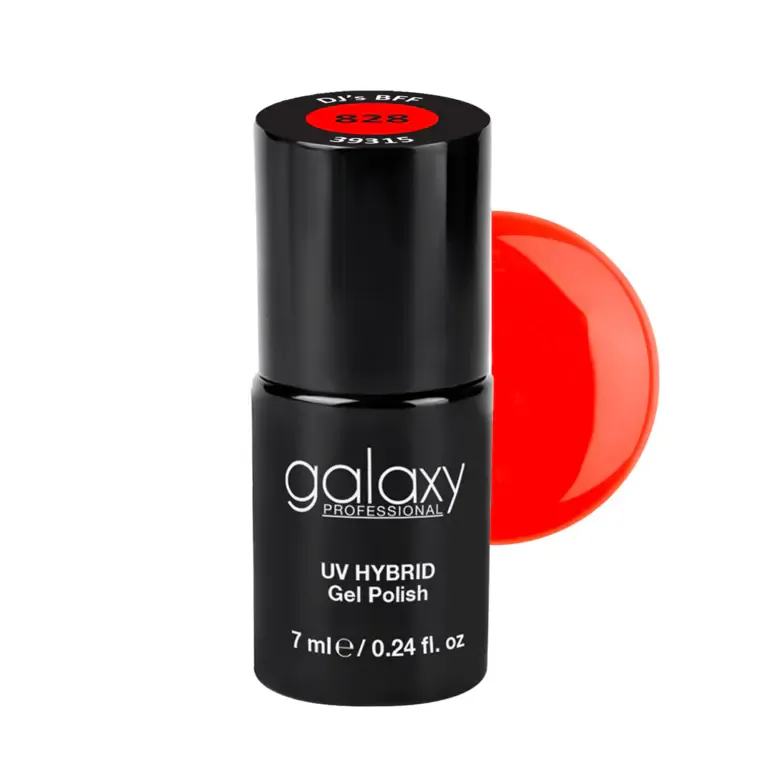 CORAL RED - trajni lak za nokte UV/LED Hybrid 7 ml — DJ's BFF S828 — slika 1