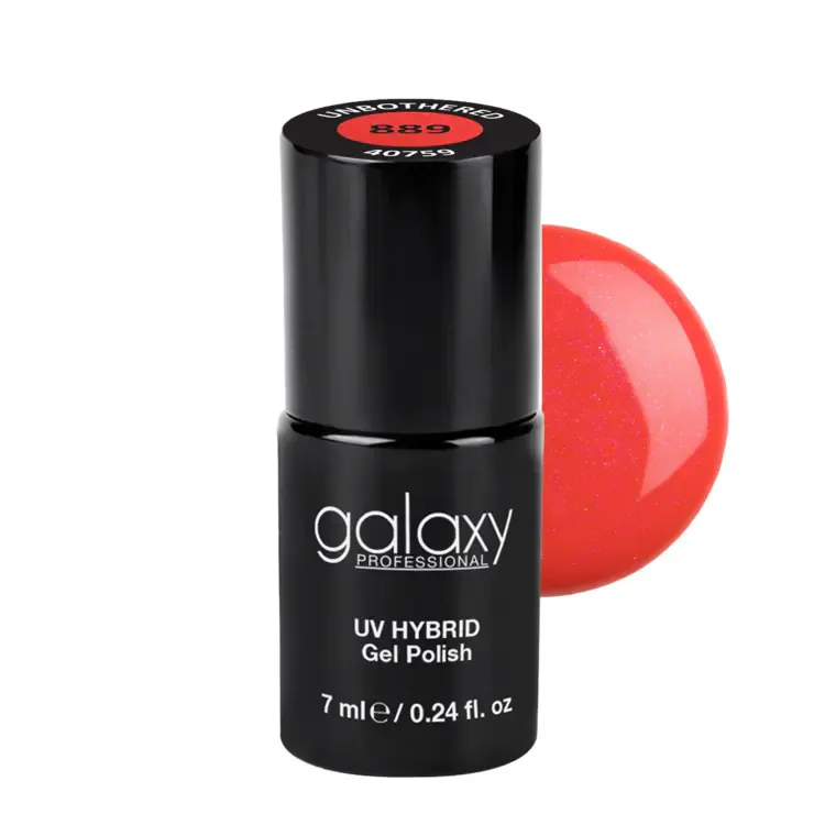 CORAL RED - trajni lak za nokte UV/LED Hybrid 7 ml — Unbothered S889 — slika 1