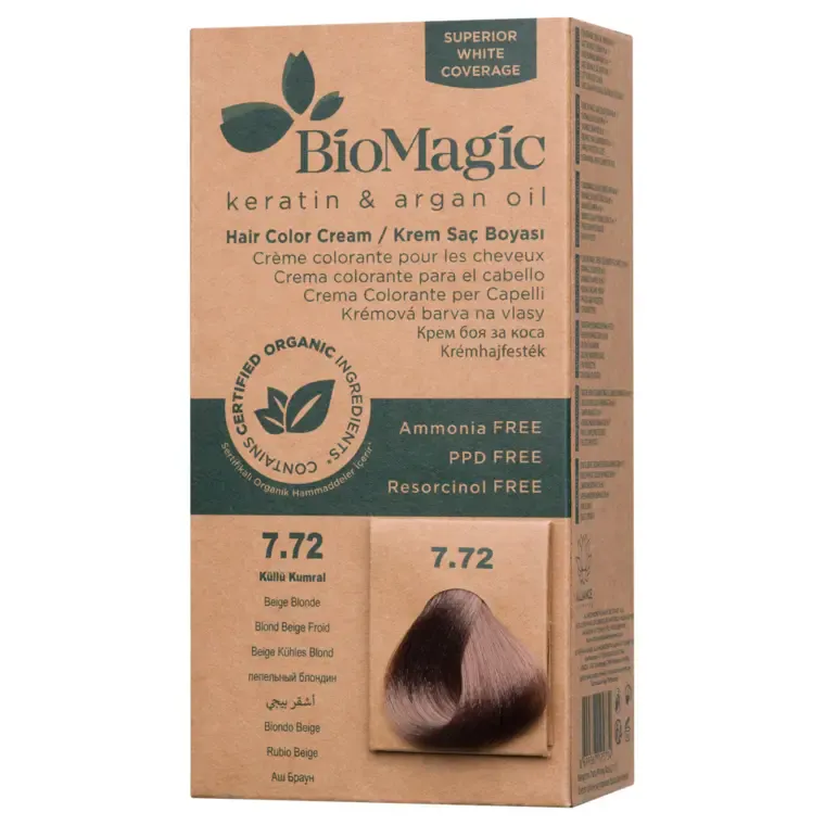 Bež nijanse - farba za kosu 60 ml — Bežplava 7.72 — slika 1